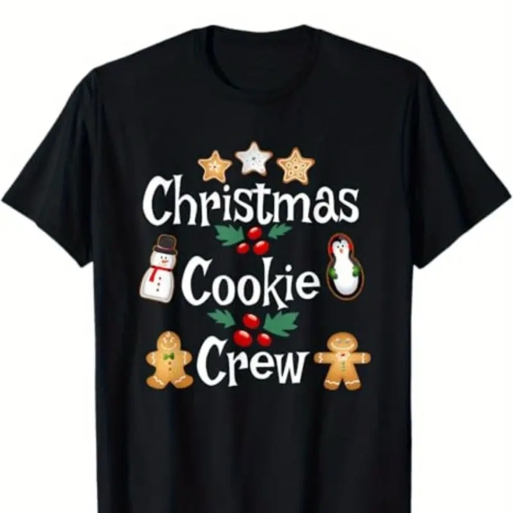 Christmas Cookie Crew Black T-Shirt